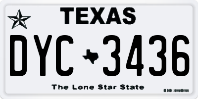 TX license plate DYC3436
