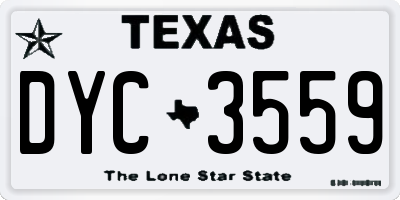 TX license plate DYC3559