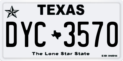 TX license plate DYC3570