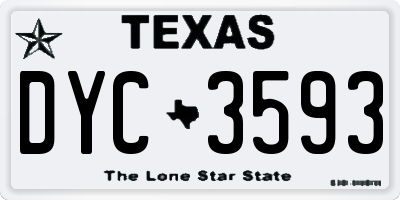 TX license plate DYC3593