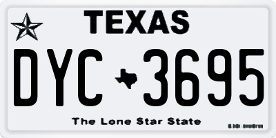 TX license plate DYC3695