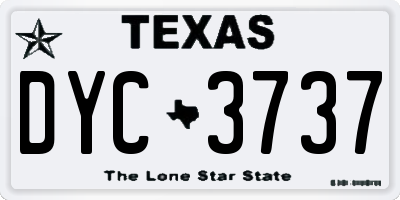 TX license plate DYC3737