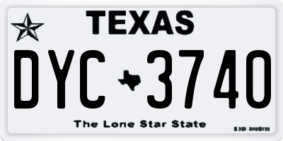 TX license plate DYC3740
