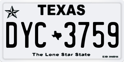 TX license plate DYC3759