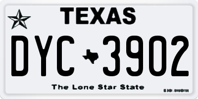 TX license plate DYC3902