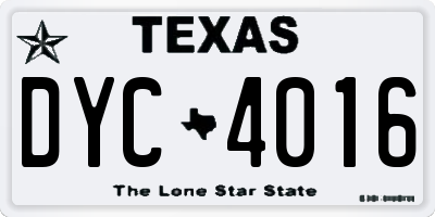 TX license plate DYC4016
