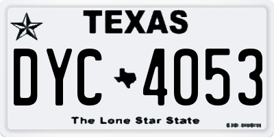 TX license plate DYC4053