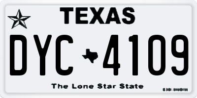TX license plate DYC4109