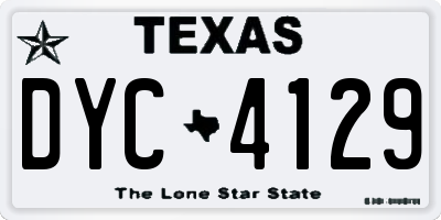 TX license plate DYC4129