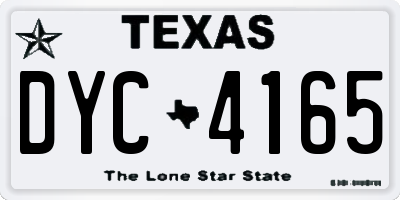 TX license plate DYC4165
