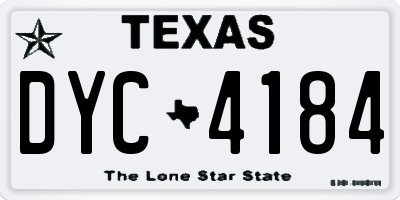 TX license plate DYC4184