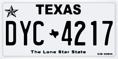 TX license plate DYC4217