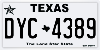 TX license plate DYC4389