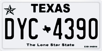 TX license plate DYC4390