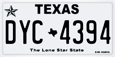 TX license plate DYC4394