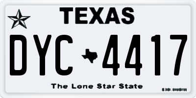 TX license plate DYC4417