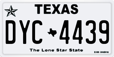 TX license plate DYC4439