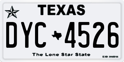 TX license plate DYC4526