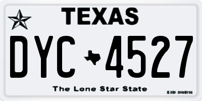 TX license plate DYC4527