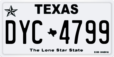 TX license plate DYC4799
