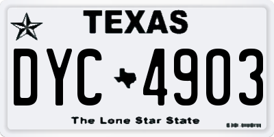 TX license plate DYC4903