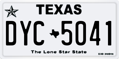 TX license plate DYC5041
