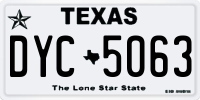 TX license plate DYC5063