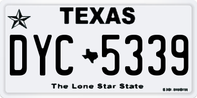 TX license plate DYC5339