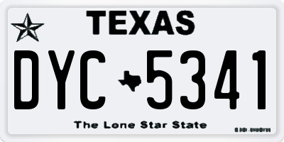 TX license plate DYC5341