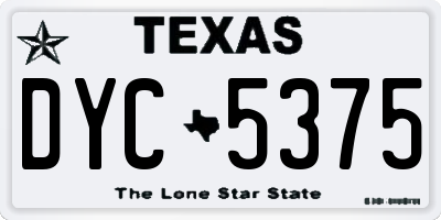 TX license plate DYC5375
