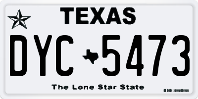 TX license plate DYC5473