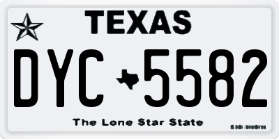 TX license plate DYC5582