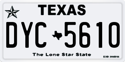 TX license plate DYC5610