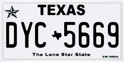 TX license plate DYC5669