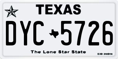 TX license plate DYC5726