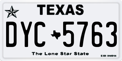 TX license plate DYC5763