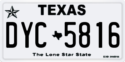 TX license plate DYC5816