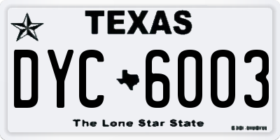 TX license plate DYC6003
