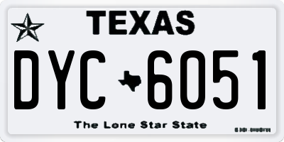 TX license plate DYC6051