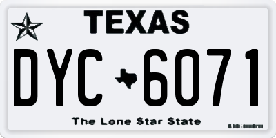 TX license plate DYC6071