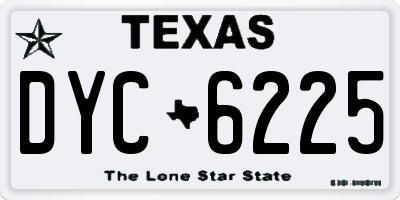 TX license plate DYC6225