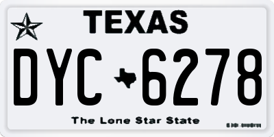 TX license plate DYC6278