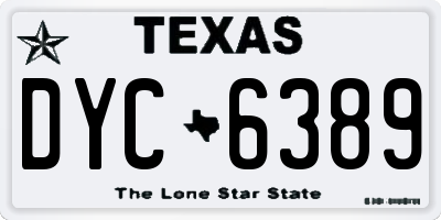 TX license plate DYC6389
