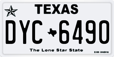 TX license plate DYC6490