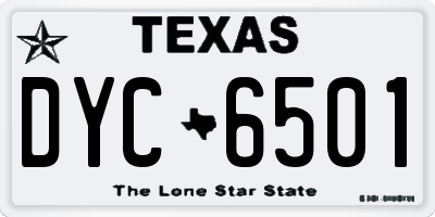 TX license plate DYC6501