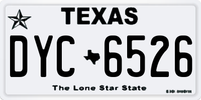 TX license plate DYC6526