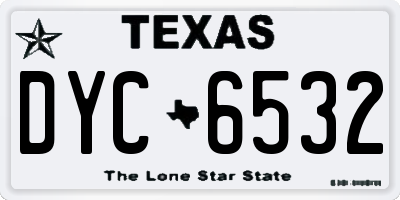 TX license plate DYC6532