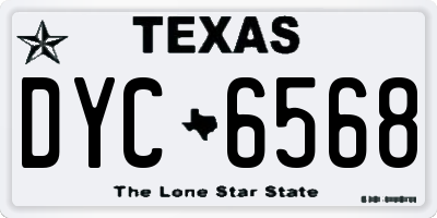 TX license plate DYC6568