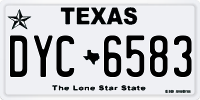 TX license plate DYC6583