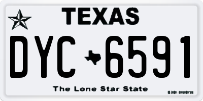 TX license plate DYC6591
